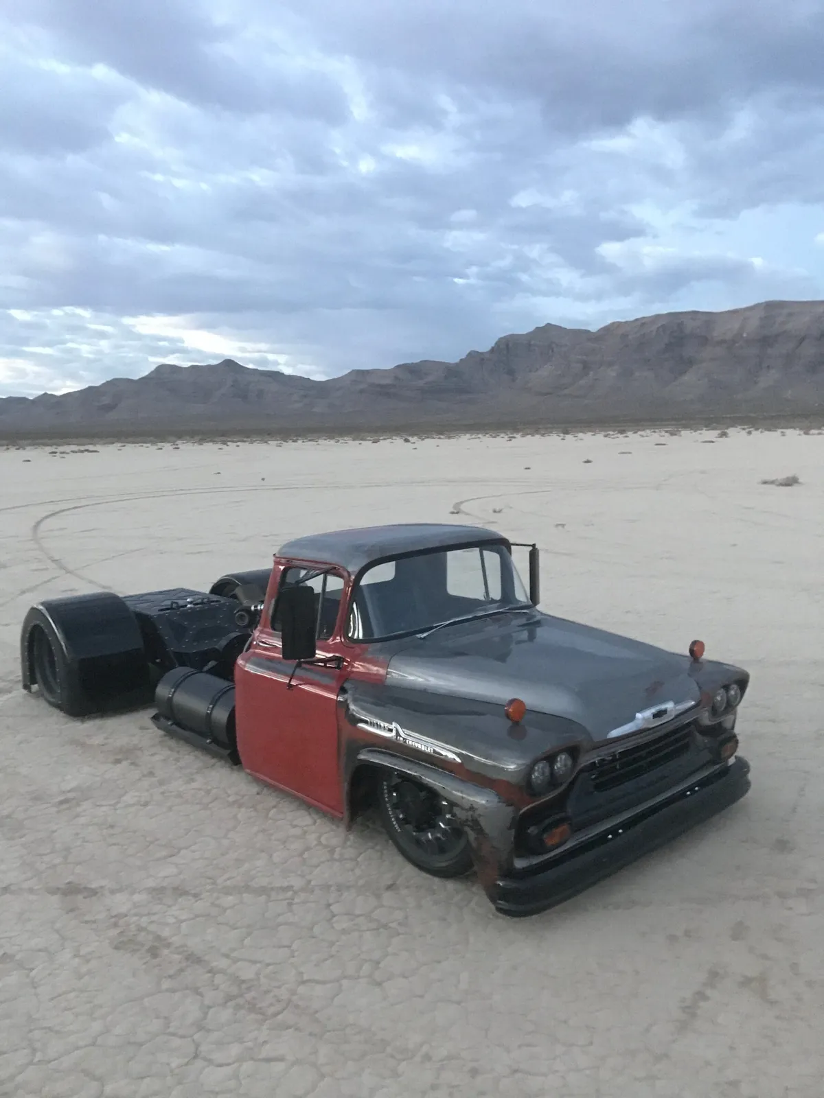 Ball Metal Fabrication Apache truck on a dry lake bed