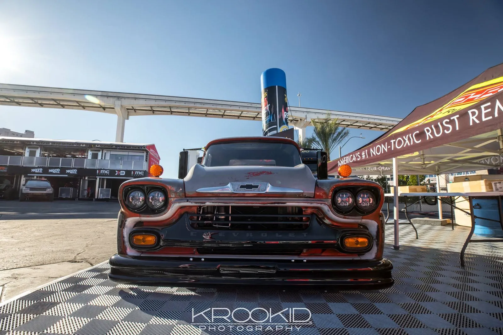 1959 Chevy Apache custom truck built by Ball Metal Fabrication, front view